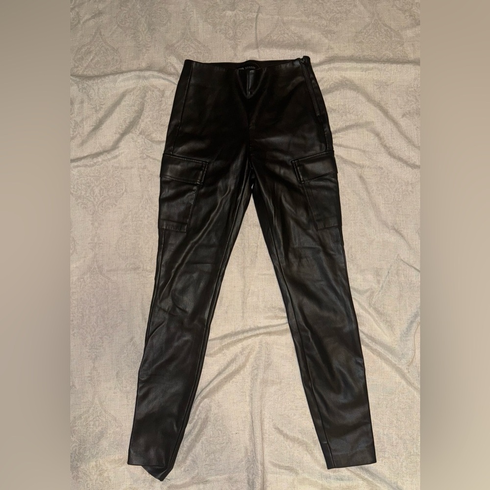 Zara Black Leather-Style Pants